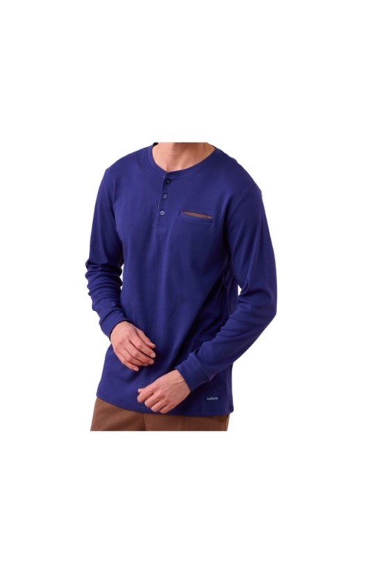 Noidinotte Ανδρική Πιτζάμα Χειμερινή Μπλε- Καφέ Ζακάρ FC3131