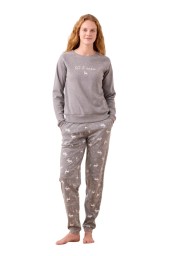 Noidinotte Γυναικεία Χειμερινή Πιτζάμα Γκρι  FA9319