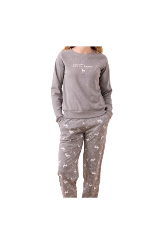 Noidinotte Γυναικεία Χειμερινή Πιτζάμα Γκρι  FA9319