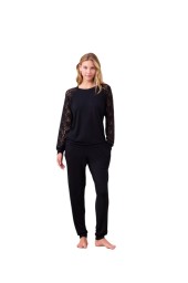 Noidinotte Γυναικεία Χειμερινή Πιτζάμα Μαύρη FA9311