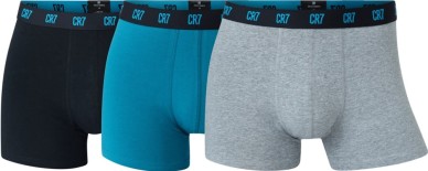 CR7 Ανδρικά Boxer 3 Τεμάχια Πετρόλ-Γκρι-Μαύρο 