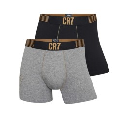 CR7 Ανδρικά Boxer 2 Τεμάχια Μαύρο-Γκρι 2115