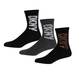 DKNY Γυναικείες Κάλτσες 3 Ζευγάρια Μαύρες - Ανθρακί 0337