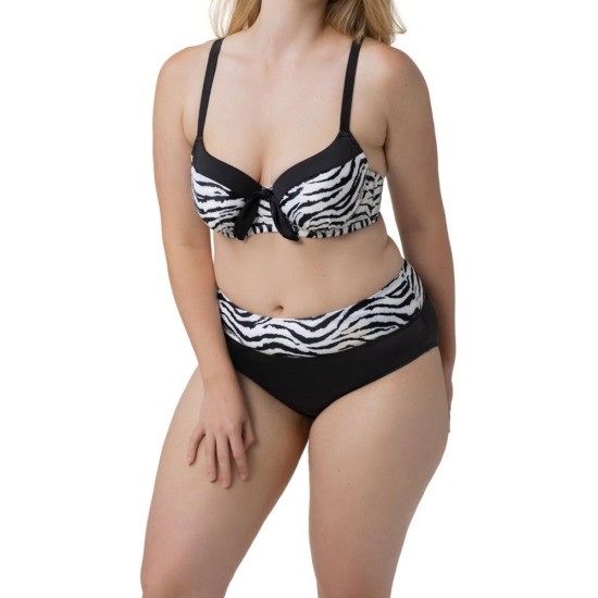 Dorina Burdine Hipster Bikini Μαύρο-Zebra Print