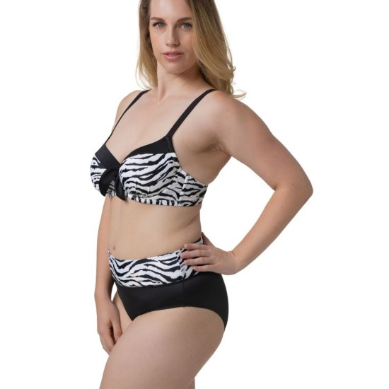 Dorina Burdine Hipster Bikini Μαύρο-Zebra Print