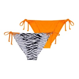 Dorina Avalon Slip Bikini 2 Τεμάχια Πορτοκαλί-Zebra Print