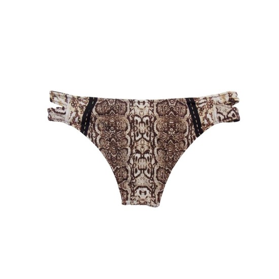 Diver Wild Γυναικείο Tanga Μαγιό Καφέ Animal Print