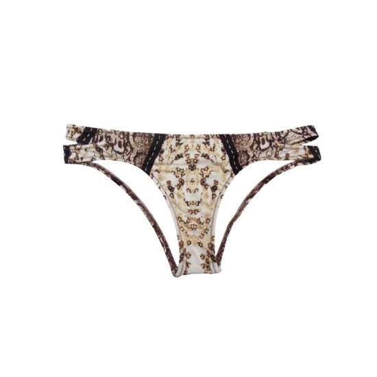 Diver Wild Γυναικείο Tanga Μαγιό Καφέ Animal Print