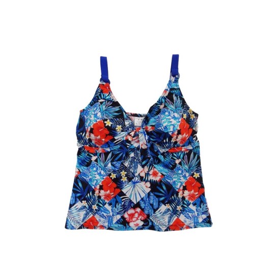 Diver Γυναικείο Tankini Μαγιό Μπλε Floral Cup D