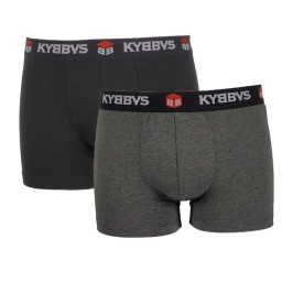 Kybbvs Ανδρικά Boxer 2 Τεμάχια Μαύρο-Ανθρακί KB902