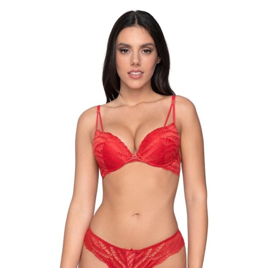 Luna Flirt Γυναικείο Σουτιέν Super Push Up Κόκκινο 14300