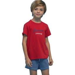 Noidinotte Παιδική Πιτζάμα για Αγόρια Μπλε-Κόκκινη FE2071