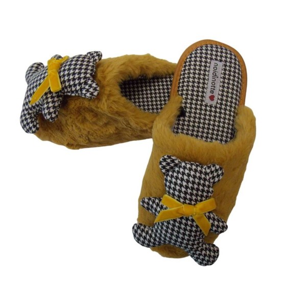 Noidinotte Γυναικείες Χειμερινές Παντόφλες Κίτρινες PF2518
