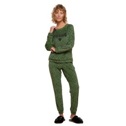 Noidinotte Γυναικεία Βελούδινη Χειμερινή Πιτζάμα Πράσινη Animal Print FA8430
