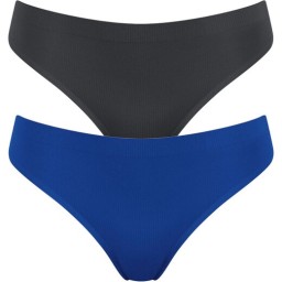 Sloggi 2x sports Briefs Γυναικεία String 2 Τεμάχια Μαύρο-Μπλε