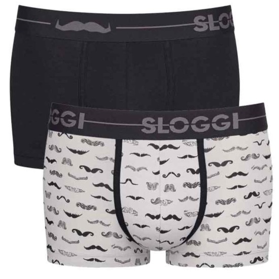 Sloggi GO Movember H Hipster 2Pack Μαύρο-Άσπρο