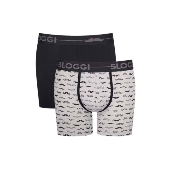 Sloggi GO Movember H Short 2Pack Μαύρο-Άσπρο