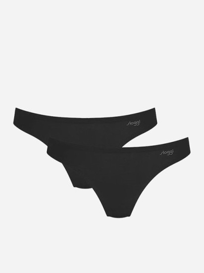 Sloggi Zero Feel One Tanga Slip 2Pack Μαύρα -Χωρίς Ραφές-