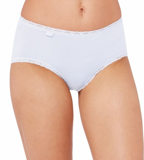 Sloggi Cotton Lace Γυναικεία Midi 3 Τεμάχια Ασπρα