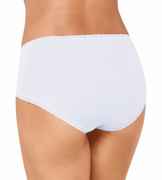 Sloggi Cotton Lace Γυναικεία Midi 3 Τεμάχια Ασπρα