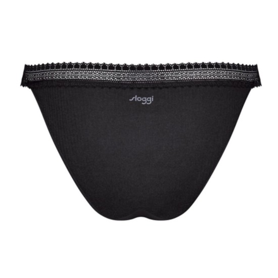 Sloggi Slip GO Ribbed H Tanga 2 Τεμάχια Μαύρα