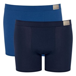 Sloggi men GO Natural H Short Boxer 2 Τεμάχια Μπλε-Μπλε Ρουά