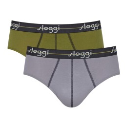 Sloggi men Start Midi Slip 2 Τεμάχια Γκρι-Χακί