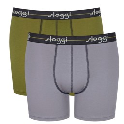 Sloggi men Start Short Boxer 2 Τεμάχια Γκρι-Χακί