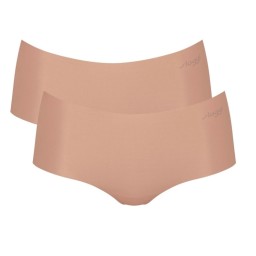 Sloggi Zero Microfibre H Short Slip 2 Τεμάχια Σκούρο Μπεζ