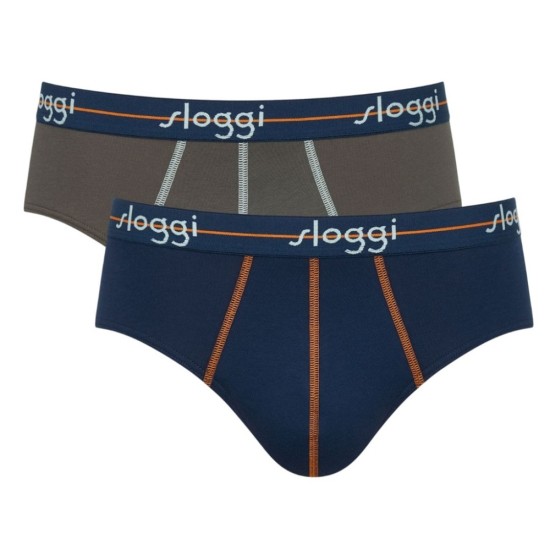 Sloggi men Start Midi Slip 2 Τεμάχια Μπλε-Χακί