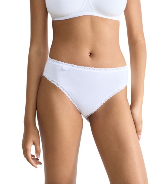 Sloggi 24/7  Cotton Lace Γυναικεία Tai 3 Τεμάχια Άσπρα