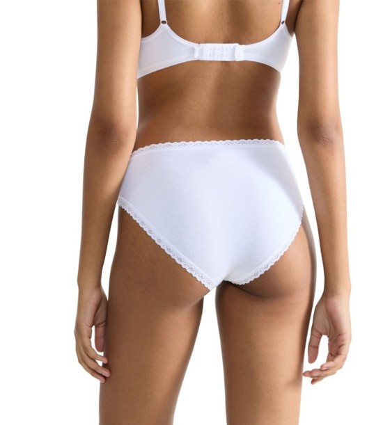 Sloggi 24/7  Cotton Lace Γυναικεία Tai 3 Τεμάχια Άσπρα