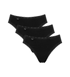 Sloggi 24/7  Cotton Lace Γυναικεία Tai 3 Τεμάχια Μαύρα