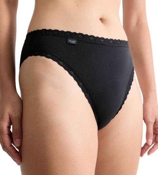 Sloggi 24/7  Cotton Lace Γυναικεία Tai 3 Τεμάχια Μαύρα