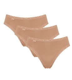 Sloggi 24/7 Cotton Lace Γυναικεία Tai 3 Τεμάχια Μπεζ