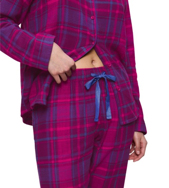 Triumph Boyfriend PW 01 X Checks Γυναικεία  Χειμερινή Πιτζάμα Κόκκινη