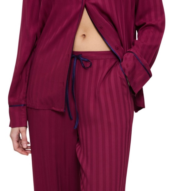 Triumph Amourette Jacquard PW Γυναικεία Χειμερινή Πιτζάμα Μπορντό