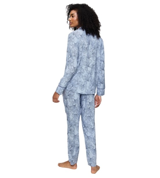 Triumph Boyfriend Fit PW 03 Γυναικεία Χειμερινή Πιτζάμα Σιέλ